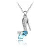 Necklaces Pendants Women Cute 925 Silver Plated Double Dolphin Rhinestone Short Chain Pendant Necklaces