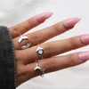 Tail Ring Dainty Open Adjustable Rings Set for Women Gold Hexagon Tail Ring for Girls8794306