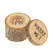 Rustykalne pudełko na okaziciela obrączce Personalizowane obrączki Pudełko Robimy Prezenty Ślubne Drewniane Ring Holder Box Rra2062
