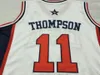 النساء مخصصة للرجال شباب خمر USA TEAM K.THOMPSON # 11 كلية كرة السلة جيرسي حجم S-4XL أو العرف أي اسم أو رقم جيرسي