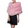 Women Faux Fur Bolero Bridal Shawl Winter Warm Hairy Fur Cape Wedding Jackets Prom Wrap 2018 Female Pink Shawls Abrigo Mujer