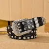 Mode femmes léopard strass incrusté doux Faux cuir ceinture boucle ceinture Cowgirl taille ceinture métal boucle ceinture 7377166