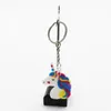 Cartoon Unicorn Key Chains Keyrings Cute Animal Horse Pony Design PVC Keychains Girls Women Bag Charm Key Rings Pendant Fashion Jewelry Gift