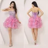 Darmowa Wysyłka 2020 Krótkie Sukienki Homecoming Tanie Suknia Balowa Mint Organza Sweetheart Corset Frezowanie Lilac Prom Party 8. Suknie Gradua