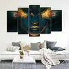 5pcs A Cool Men Face Modern Abstract Oil Painting Wall Art HD Print Canvas Painting Fashion Hanging Pictures