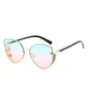 2019 Mignon Chic Cateye Lunettes De Soleil Pour Femmes Classique Vintage Sans Monture Lunettes Femme Créateur De Mode Nuances Oculos De Sol