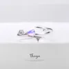 Thaya Falling Love Bagues de couple réglables en argent 925, bagues chromatiques pour femmes, cadeau de fiançailles