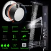 Black Thermostatic Digital Shower Panel Faucets Column Rain Waterfall Shower Massage SPA Jets Three Handle Mixer Tap Bath Shower9211711