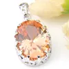 LuckyShine Fashion Party Jewelry Champagne Morganite Gems Silver Dangle Earrngs Pendants Sets for Women039s5875182