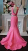 2-Piece Prom Dress 2k19 Elegant Pink Sky Blue Yellow Mermaid Formal Event Wear Gowns Bow Straps Backless Order-to-Made