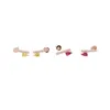 Boucle d'oreille en pierre CZ multicolore colorée de haute qualité, forme carrée en forme de larme, bijoux pour filles, nouvelle mode, cadeau de noël