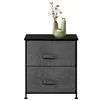 Free shipping US STOCK Wholesales 2 Drawers Night Stand End Table Storage Tower Sturdy Steel Frame Grey