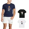 US Polos Bear Shirt Men Martini Bear Tshirt USA krótkie rękaw standardowe eu brytyjskie koszule hokej kapitan granatowy