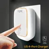 Wholesale New Arrival LED Charger For Mobile Phone Multi Charger With 4 USB Ports Fast Travel Charger With Retail Box