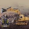 EMT E3 Fjärrkontrollgrävare Digger, Boy RC Car Kid Electric Toys, 2,4 g 10 kanaler, 1:18 Skala, 680 ° Rotera, simulering Ljudljus, för födelsedag Julklappar, 2-1