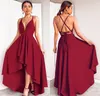 Yeni Seksi Yüksek Düşük Derin V Yaka Balo Elbise Şifon Criss-Cross Backless Ziyafet Homecoming Elbise Bayanlar Bandaj Parti Elbiseler Vestido De Festa