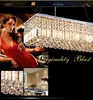 Ljuskronor inomhus Droplight Modern Contemporary Rectangle Rain Drop Crystal Ljuskrona för matsal Suspension Lampa Belysning Fixture