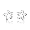 Überzogene Sterlingsilber-Ohrringe mit leerem Stern, DJSE107, Größe Durchmesser 1,3 cm; neu eingetroffene Damen-Ohrstecker mit 925er Silberplatte