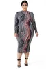女性プラスサイズのMidiドレス秋夏の服セクシーな縞模様のヘビスキンシースコラムホリデーイブニングパーティードレスビーチウェア2xL-6XL 2556