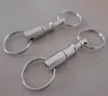 Outdoor Dual Key Ring Pull Quick Release Keychain Lock Holder Steel Chain