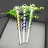 Coloured pan-glass direct-fired pot with large bubbles Wholesale Bongs Burner Water Pipes Glass Pipe Oil Rigs Smoking