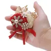 2020 Corsages de Broche Rústico para o Noivo Groomsmen Noiva Principal Casamento Ternos para Homens Casamento Terno Noivos Homens Pérolas Rose Flores