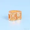 NEW Luxury 18K Yellow Gold Heart honeycomb Charm Set Original Box for Pandora 925 Sterling Silver DIY Bracelet Charms Jewelry accessories