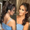 Prom Hair Ponytail Kvinnors Vackra Human Hair Ponytails Wrap-Style Brun och Svart Färg Vågig Curly Panytails Remy Hair