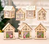 Hot Led Light Wood House Christmas Tree Decorations For Hanging Ornaments Holiday Nice Xmas Gift