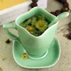 Longquan Flower Tea Cup z spodkiem Wysokiej jakości ceramiczny kubek herbaty z pokrywką Dekor Water Cup Prezent Office Prezent