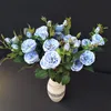 Jedwab Kształt Otwórz Róża Kwiat Pędy Sztuczne Rose Oddziały 7 Kolory Dla Wedding Home Showcase Dekoracyjne kwiaty