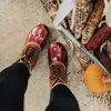 Bottes de canard à paillettes pour femmes, chaussures de pluie antidérapantes, imperméables et respirantes, à la mode, à la cheville, pour adultes