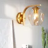 Nordic Modern LED Duvar Lambaları Cam Top Banyo Aynası Başucu Merdiven Amerikan Retro Işık Sconce İç Aydınlatma Armatürleri