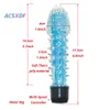 Multi-Speed ​​Control Soft Thorn Crystal Dildo Kvinna Onani Massager Vuxenprodukter Vibrerande Penis Sexleksaker för kvinnor