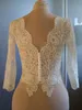 Skräddarsydda Vit Elfenben Bröllop Jackor Illusion Långärmad Vintage Lace Bolero Jacka för Bridal Party Evening Gowns Women Plus Size 2022