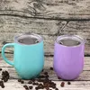 12 Unzen Edelstahl Kaffeetasse mit Deckelgriff Eierbecher Teetasse Wasserflasche Weingläser Doppelschicht Bierkrug Solid Tumbler VT1752