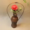 Flower Pot Bambu Vase Vävt Retro Växthållare Vintage Hem Dekorativa Tillbehör Handgjorda Konsthantverk Miljövänligt