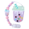 Baby Tipple Teetther Molar Baby Tand Chain Pasgeboren Silicone Ice Cream Design Tepel Clip met Ketting Guard Beaded Fopspeen Soorother CYP794