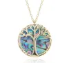 14K Gold Jewelry Necklace Tree of Life Pendant Necklace Shell Gold Necklaces Abalone Rose Gold Necklace Chains necklaces