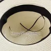 Chapeaux Fedora en paille blanche à large bord pour femmes, chapeaux de plage à la mode, livraison gratuite SDDS030