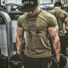 New Short Sleeves GYM T Shirt Fitness Bodybuilding Shirts Crossfit Male Brand Tee Tops Exercise Wear Fitness Clothes211o5862234