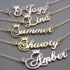 Stainless Steel Rose Gold Color Any Cursive Crown Handmade Name Necklaces Customized Necklace Birthday Gift