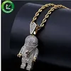 Pendentif glacé Collier de créateur de luxe Hip Hop Bijoux Bling Diamant Astronaute Charmes Hommes Chaîne En Or Pendentifs Mode Statemen261f