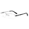 Toptan-Titanyum Gözlük Çerçevesi Erkekler Kare Yarı çerçevesiz Gümüş Altın Siyah Gun gözlükler Gafas Miyop oculos de grau masculino