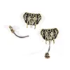 Sexy vintage éléphant animal Wasit danse du ventre cristal bijoux de corps en acier inoxydable nombril cloche bouton Piercing anneaux pour les femmes