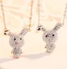 Fashion Rabbit 925 Sterling Silver Pendant Necklace Cubic Zirconia Designer S925 Clavicular Chain Top Quality Jewelry Gift J1105 för kvinnor