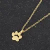 Fashion Cute Necklace Pets Dogs Footprints Paw Chain Pendant Necklace Necklaces Pendants Choker Jewelry For Women