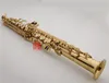 Yanagisawa w010 sopran saxofon mässing rakt rör guldlack sax b platt musikinstrument med fallmunstycke tillbehör