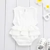 Newborn Rompers Kids Girls Summer Cotton Jumpsuit Baby Ruffle Sleeveless climbing clothes Infant Toddler Cute One Piece Clothing YP192