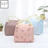 Bag Organizer XZP Thermal Lunch Bags Fresh Pink Cherry Tote Polyester Peach Skin Portable Butterfly Convenient1